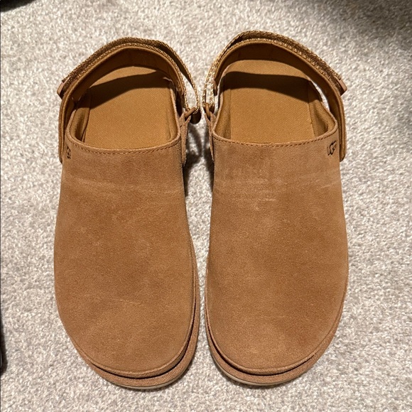 UGG Chestnut Suede Back-Strap Clogs - Picture 2 of 7
